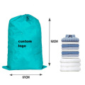 Custom waterproof Printed Logo Nylon Portable Large Storage Laundry Bag with Drawstring